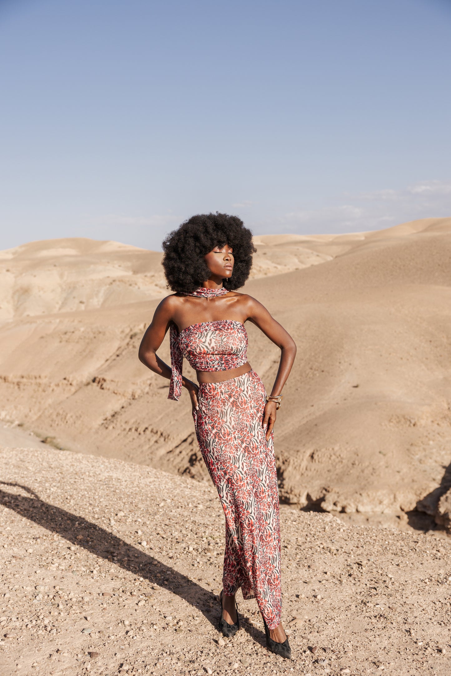 Printed Co-Ord Set with Scarf
